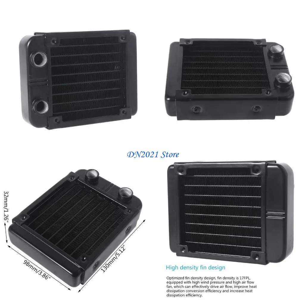 Sistema refrigeración líquida F3KE DIY, aletas densidad, radiador tubos aluminio 8 filas, 90mm