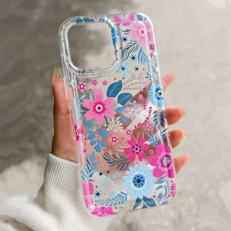 Para Samsung S25 Ultra cinco colorido Floral transparente funda de teléfono para Galaxy S24 S23 S22 Plus FE A15 A35 A55 A52 A54 A53 cubierta - imagen 3