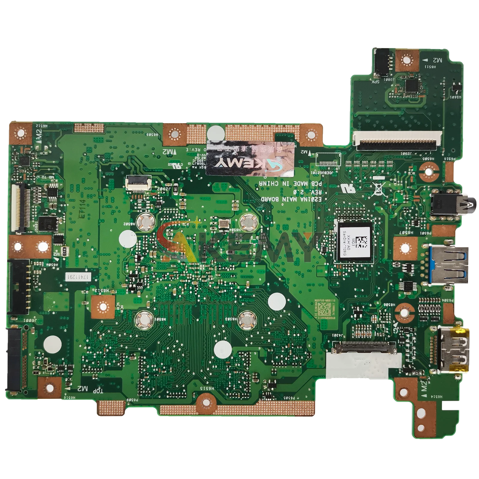Placa base para ordenador portátil E201NA para ASUS EeeBook E201N E201NA E201NAS placa base para portátil con CPU Celeron 100% pruebas OK envío rápido - imagen 2