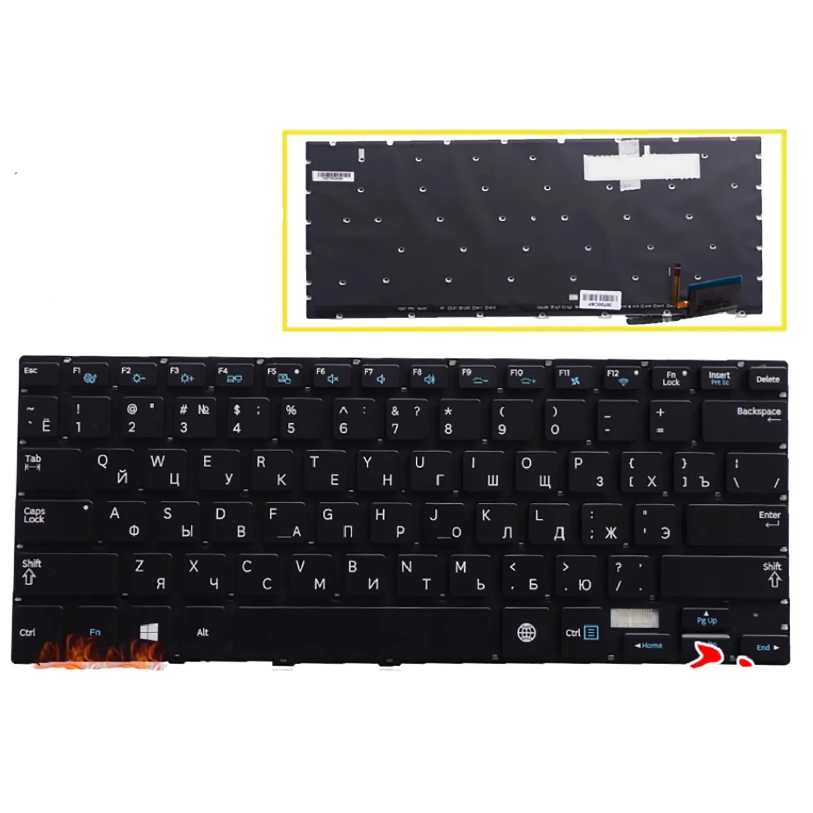 Diseño US RU para Samsung 730U3E NP740U3E 740U3E NP730U3E NP730U4 NP730QAA-K01 retroiluminación del teclado del ordenador portátil - imagen 4