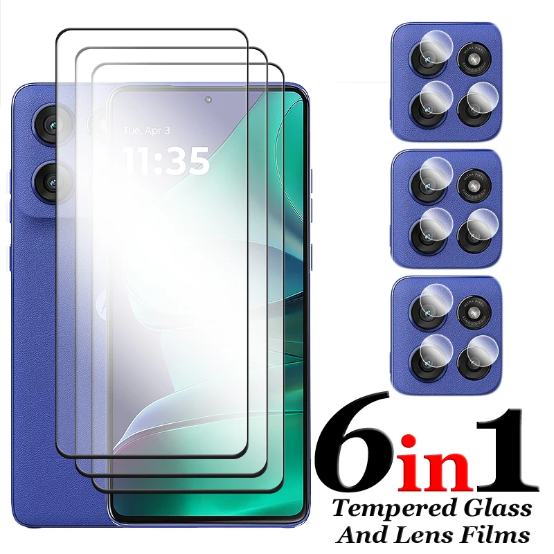 6 en 1 para Motorola Moto G Stylus 5G 2025 vidrio para Motorola Moto G Stylus 5G vidrio templado 2.5D película protectora de pantalla de cobertura completa - imagen 2