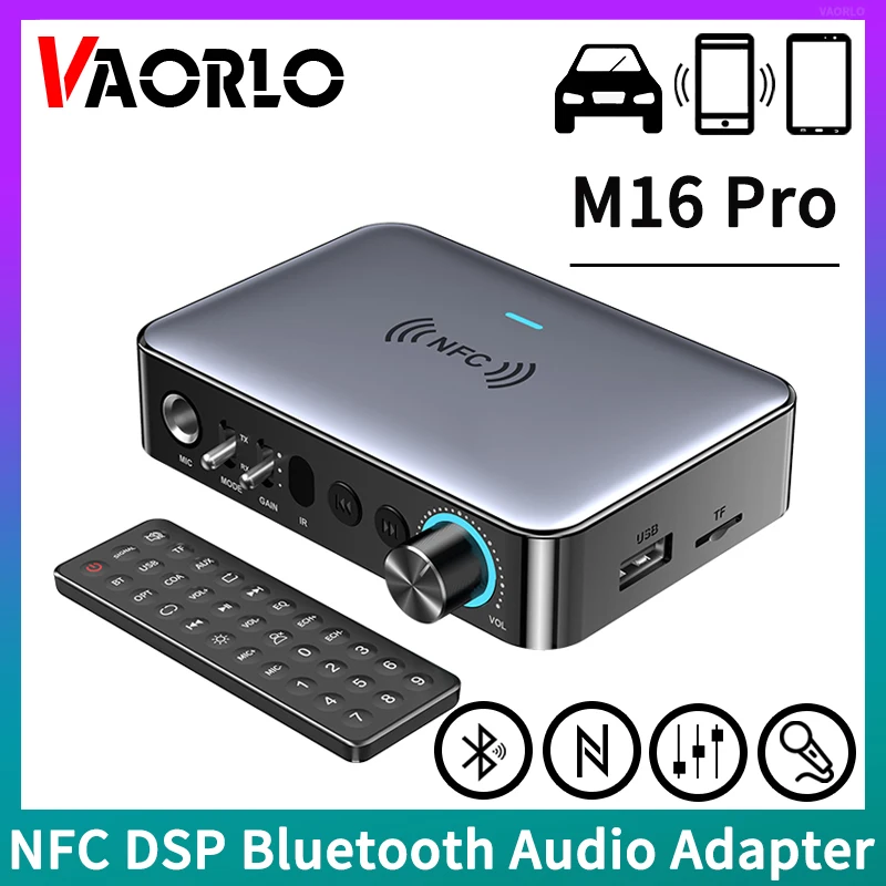 Transmisor receptor de Audio Bluetooth M16 Pro NFC AUX 2RCA u-disk TF 6,5 micrófono Coaxial óptico DSP decodificación adaptador inalámbrico HIFI - imagen 2