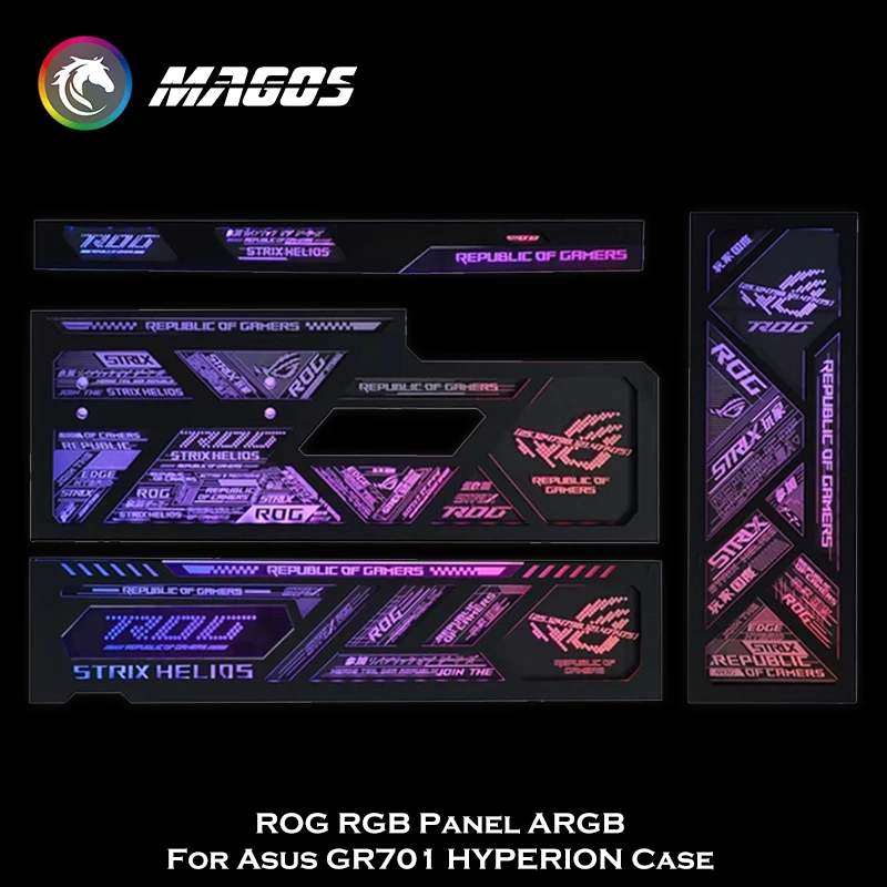 Panel ROG RGB ARGB para Asus GR701 HYPERION, carcasa acrílica UV, placas de iluminación para tumba, Kit de 4 Uds. - imagen 5