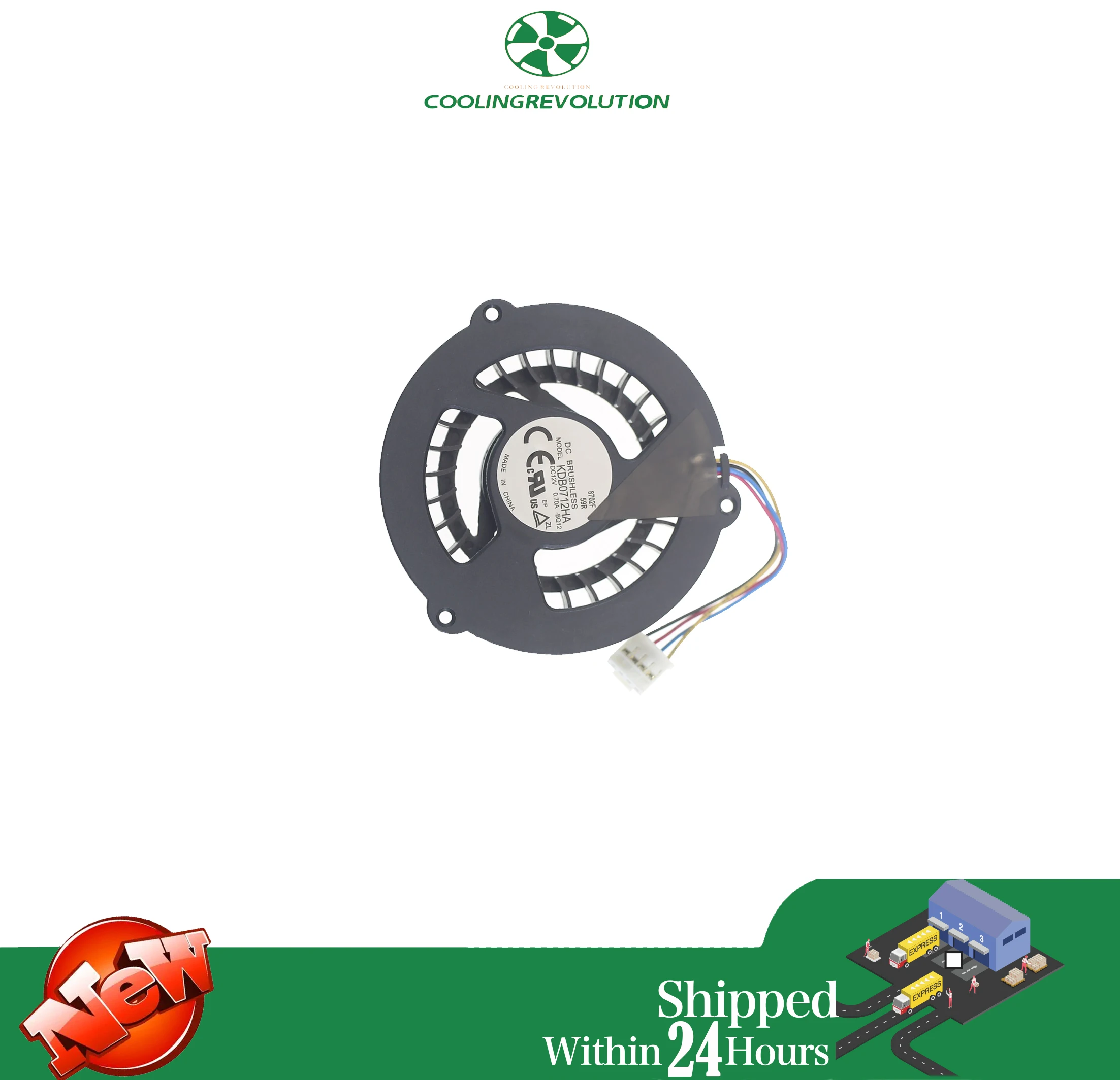 Ventilador de refrigeración para tarjeta gráfica, KDB0712HA-BQ12 DC12V, 0.70A, 4 pines, 4 cables, PWM, KDB0712HA, BQ12 - imagen 3