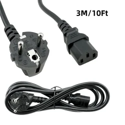Cable Alimentación IEC C13 Schuko 3m para PC, Monitor, Impresora