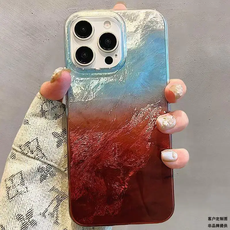 Funda de teléfono con estampado de bosque de niebla gradiente para iPhone 11 12 13 14 15 16 Pro Max XS X XR 7 8 Plus SE 2022 2020 cubierta de parachoques a prueba de golpes - imagen 3