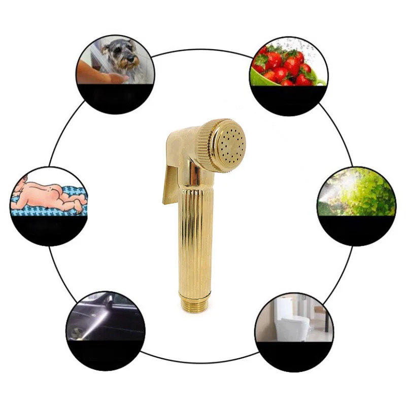 Rociador de bidé de oro y negro en 3 colores, cabezal de ducha, grifos, WC, boquilla de pulverización de mano para ducha de autolimpieza, baño musulmán - imagen 3