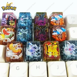 Teclas de Pokémon Anime, conjunto de bestias legendarias, Giratina Dialga, teclas estereoscópicas transparentes de resina para regalos de teclado mecánico