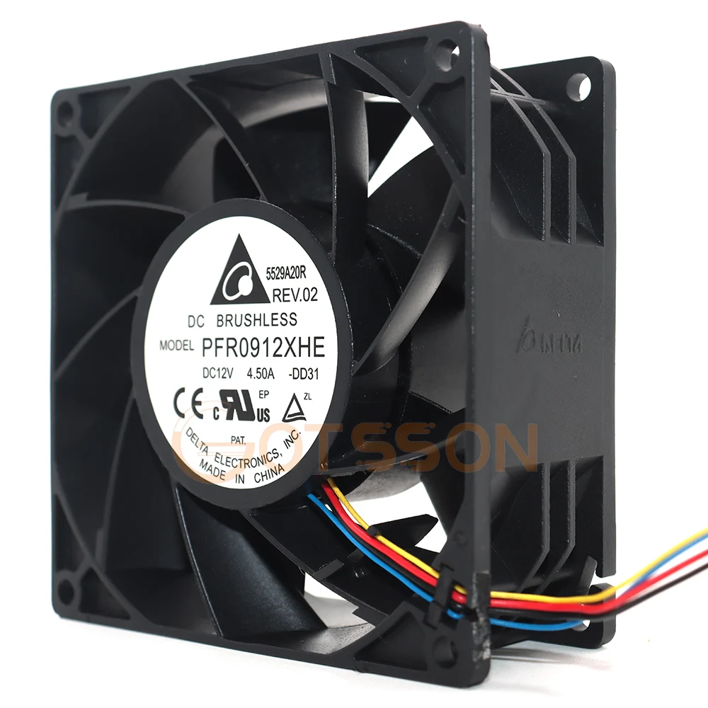90*90*38mm PFR0912XHE 9CM 90mm 4.5A 12V utilizado para el ventilador de enfriamiento de la máquina de extensiones de servidor para Delta - imagen 3