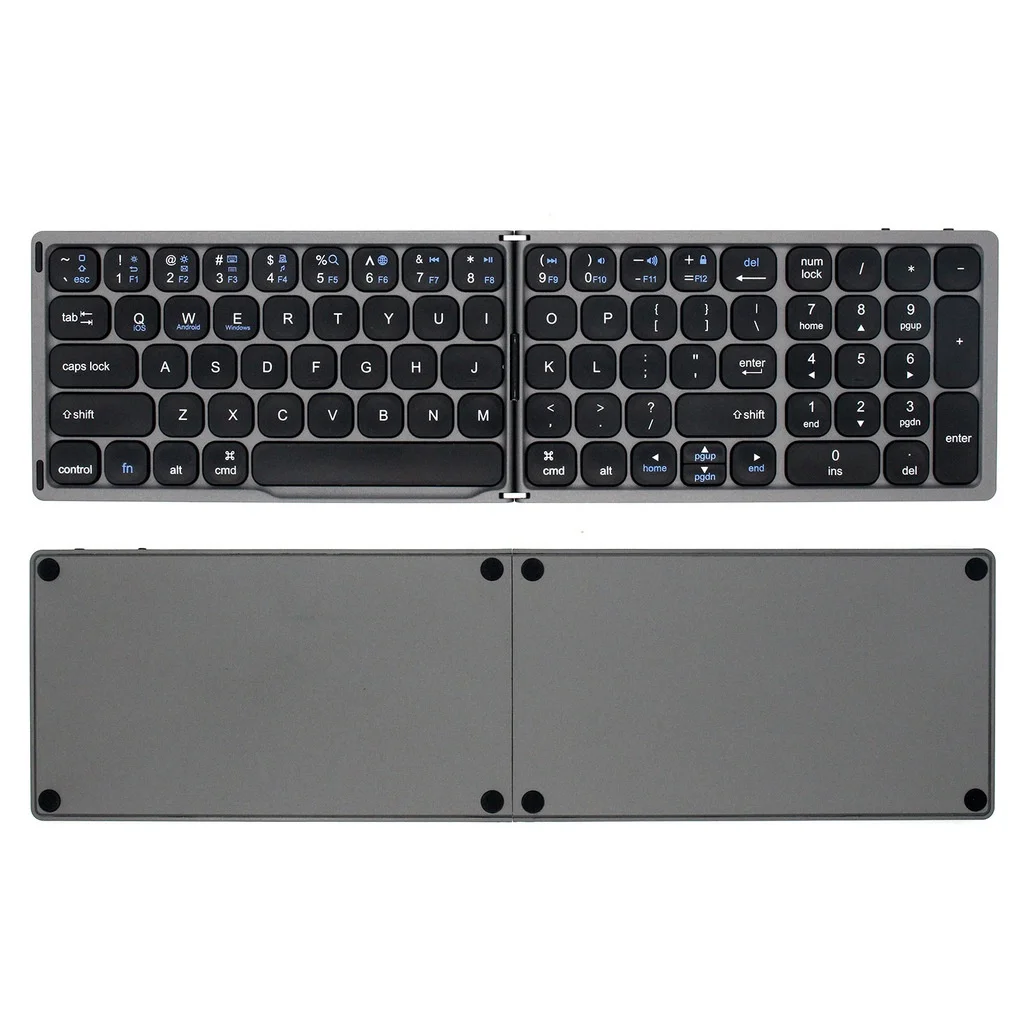Jomaa Teclado Bluetooth inalámbrico plegable teclado plegable Bluetooth portátil liviano disponible para tableta portátil PC Ipad - imagen 5