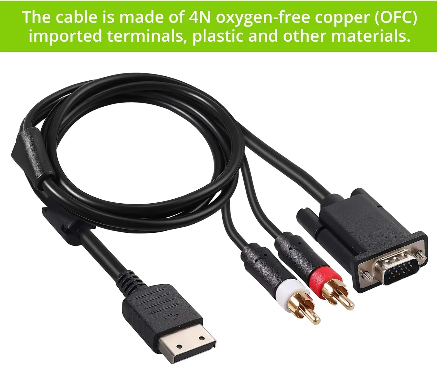 Cable VGA Dreamcast de 1,8 m para cable RCA de alta definición para audio Dreamcast - imagen 3