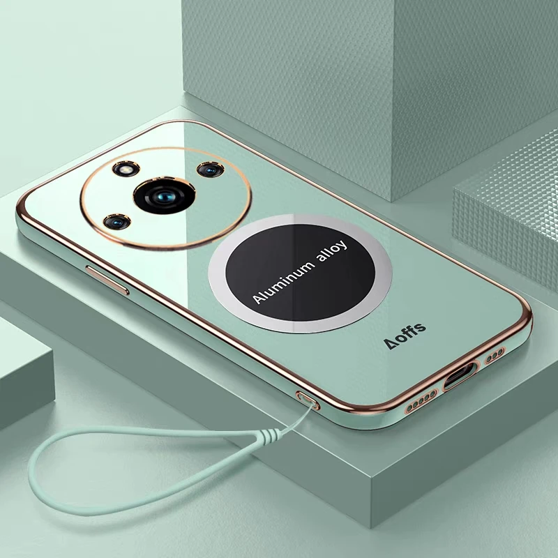 Funda trasera protectora magnética para móvil, carcasa suave chapada para OPPO Realme 11 10 Pro Plus, Realme11 11Pro 10 - imagen 5