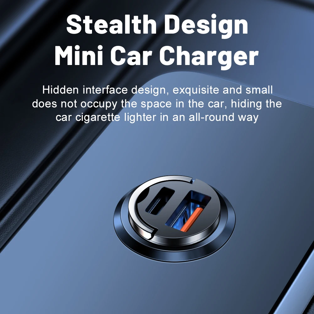 Mini cargador de coche de 100W PD tipo C, carga rápida de doble puerto para iphone, Samsung, Xiaomi QC 3,0, 12-24V, encendedor, cargador de coche de carga rápida - imagen 3