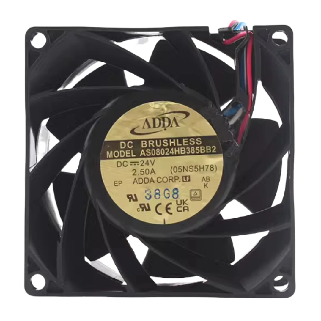 ADDA Ventilador Refrigeración 80mm 24V Doble Bolea Roamento – 80x80x38mm - imagen 2
