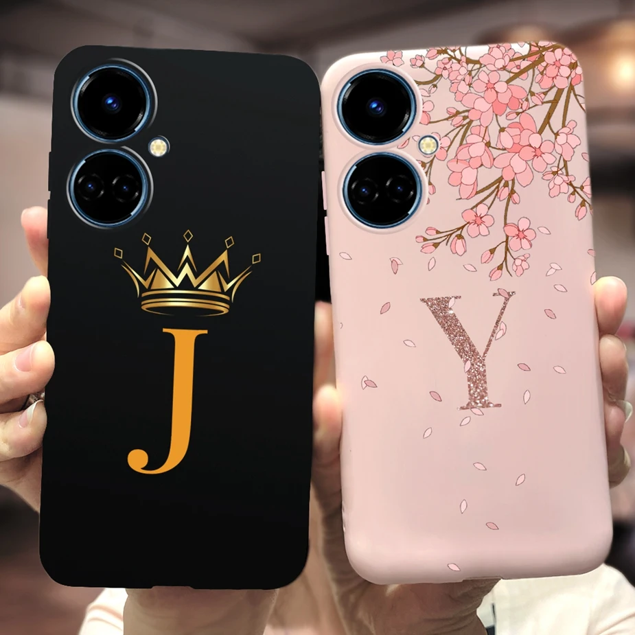 Para Tecno Camon 19 funda nueva moda corona letras cubierta suave funda de silicona para Tecno Camon 19 Neo Camon19 Pro 5G contraportada Capa