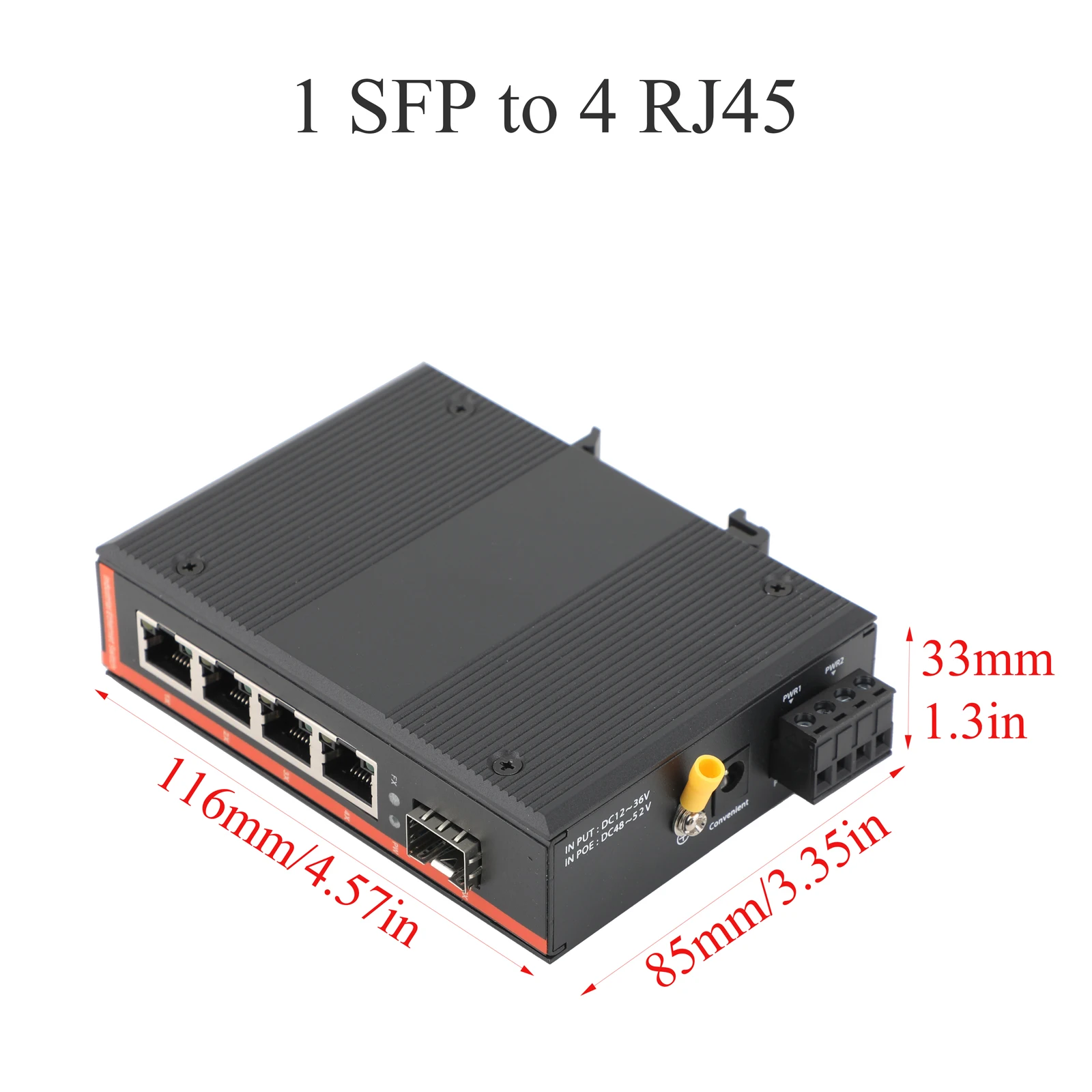 1 SFP to 4 RJ45