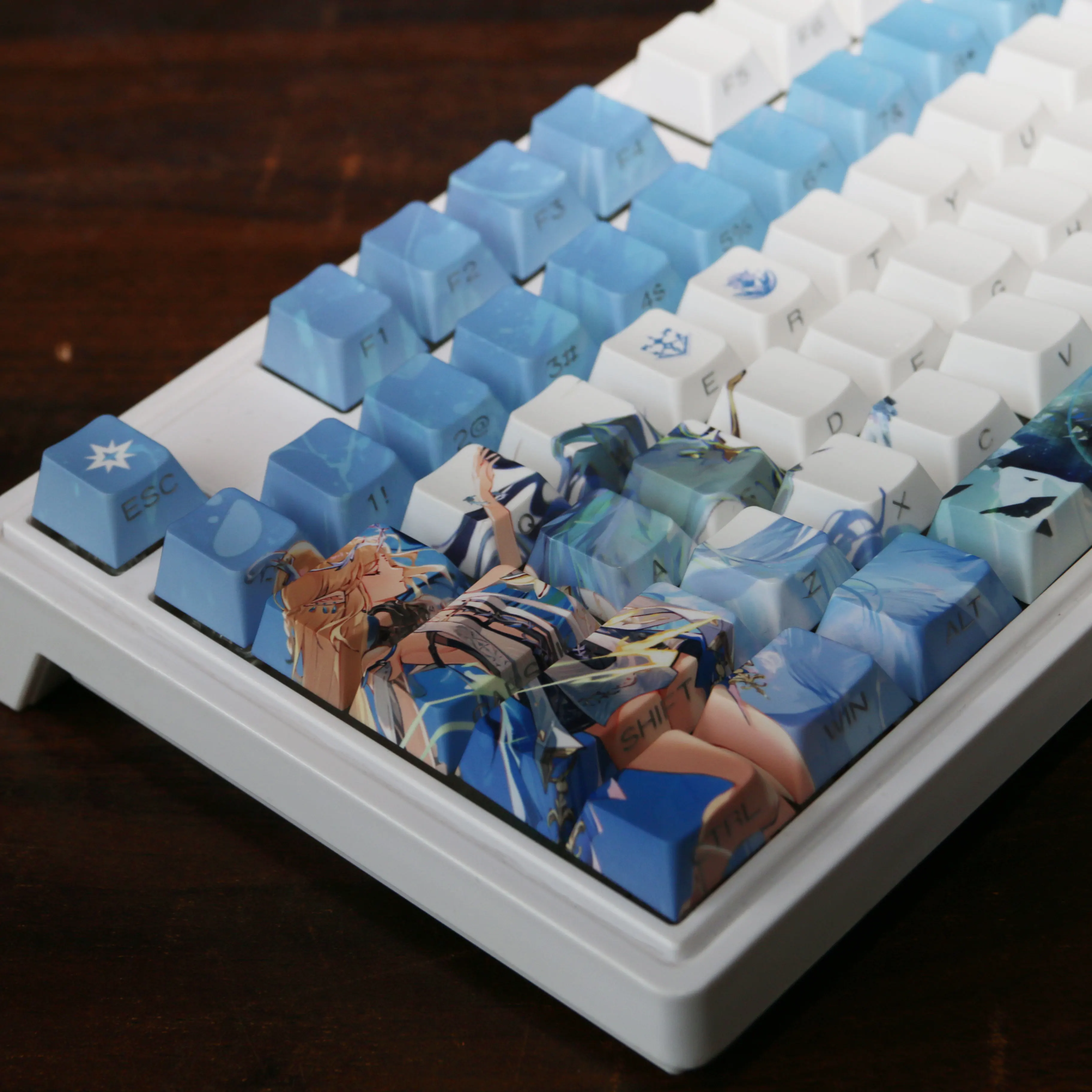 Wuthering Waves-teclas con tema de juego, teclas de Anime Zania, perfil de cereza PBT, Teclado mecánico Made68 Mad68 Wooting60 - imagen 5