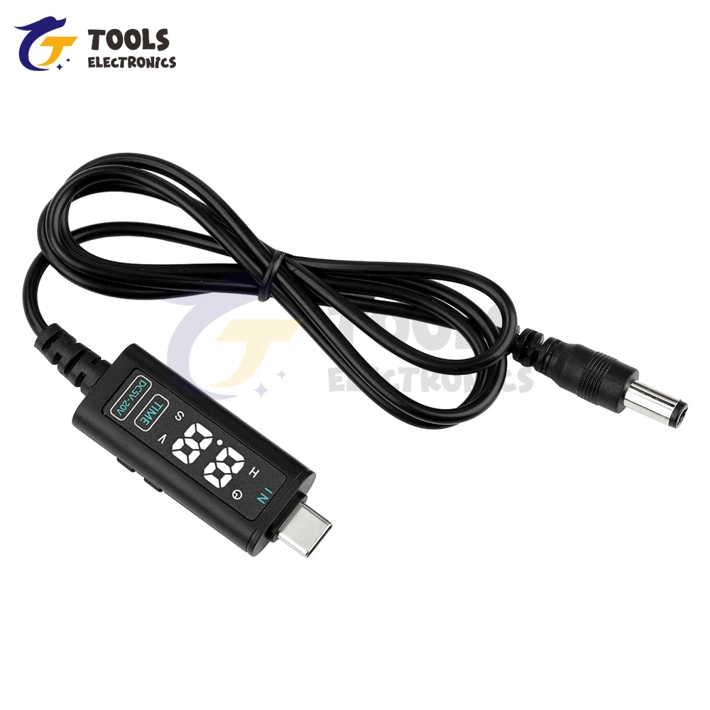 Cable convertidor de refuerzo USB ajustable, entrada de DC5-10V de 5V, 12V, 20V a salida de 5V, 12V, 20V, para fuente de alimentación, cargador, enrutador, convertidor elevador - imagen 5