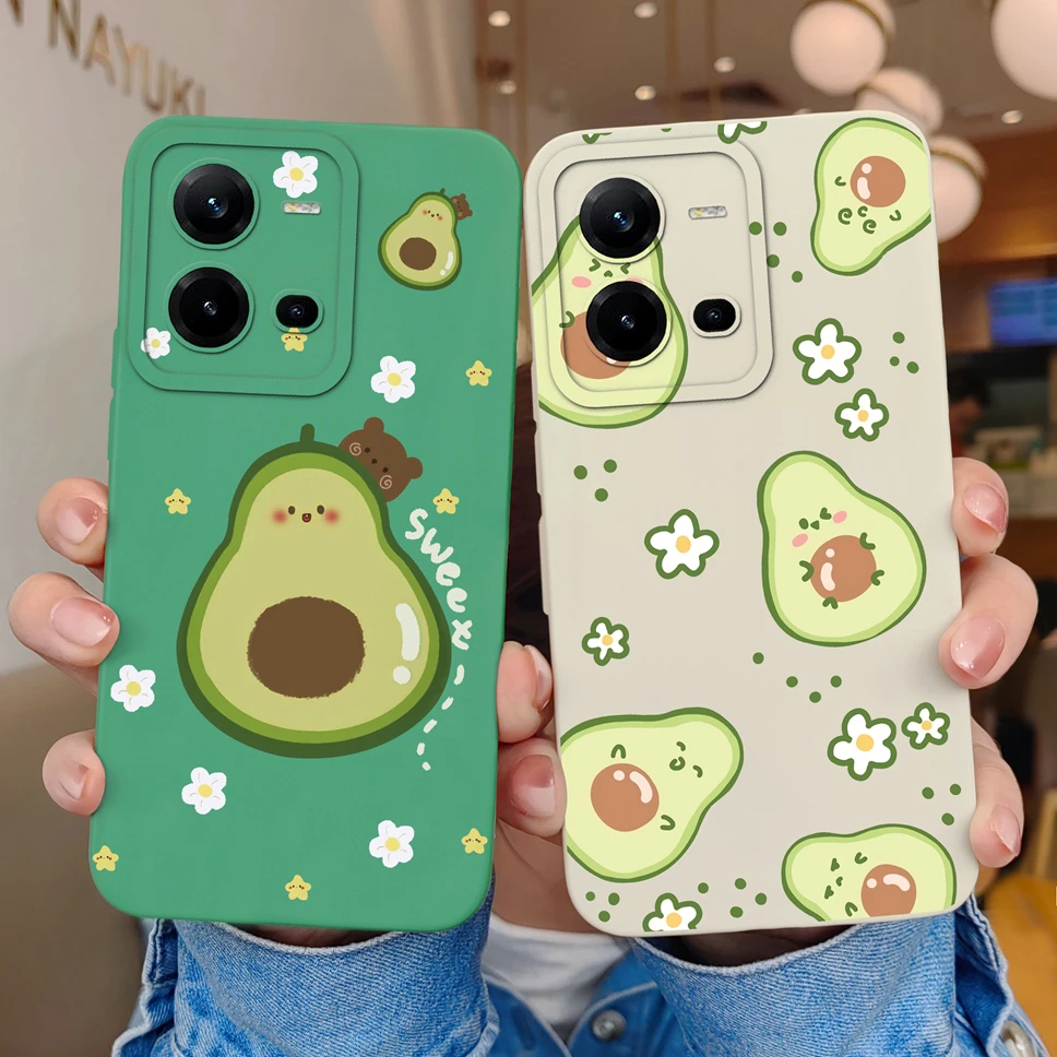 Funda de teléfono con dibujos animados para Vivo V25 V25E 4G 5G, carcasa protectora suave de silicona líquida, bonita