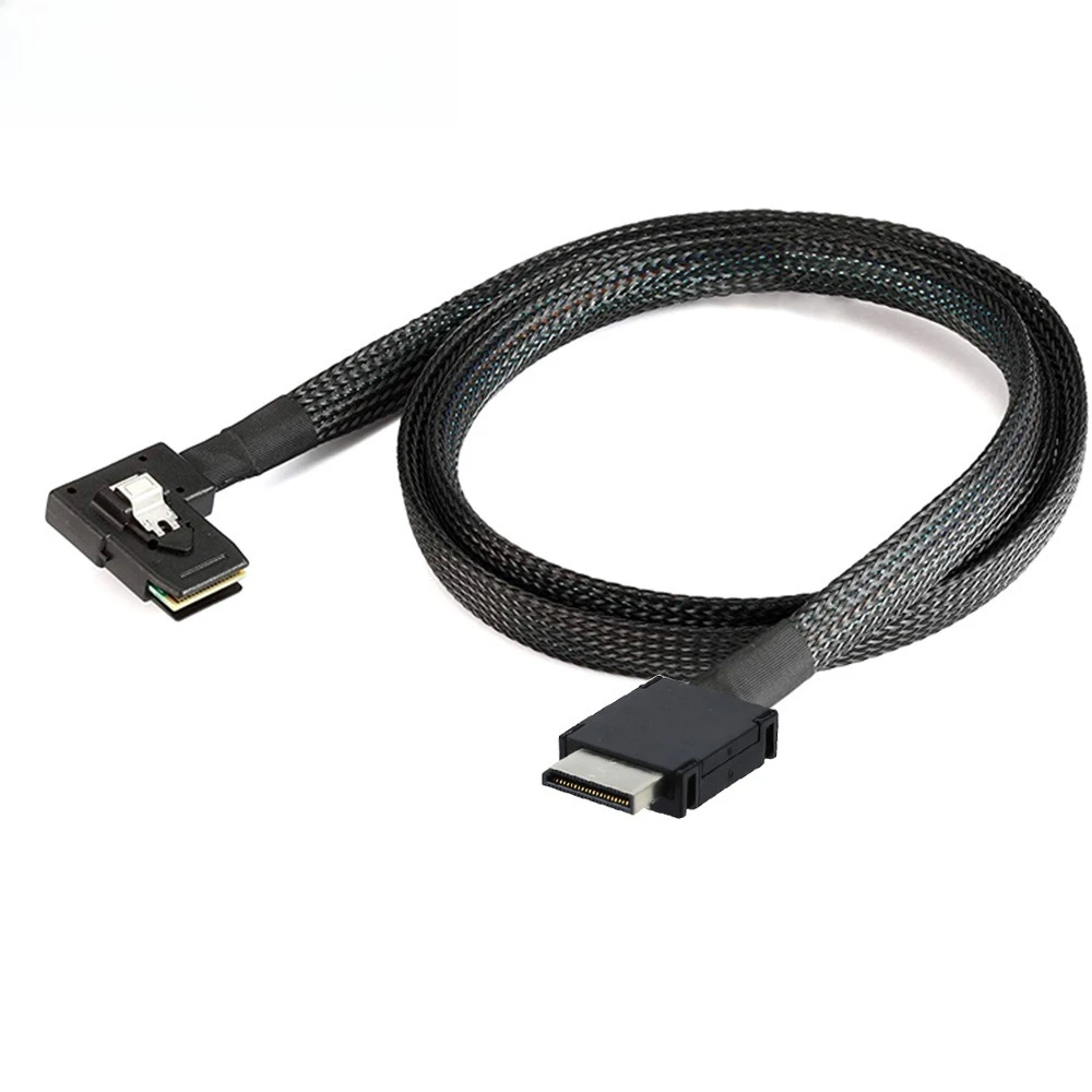 OCuLink PCIe MINI SAS SLIM SFF-8611 4i a 8087 Servidor de giro izquierdo Cable adaptador de alta velocidad Longitud opcional 0,5 M 1 M - imagen 2