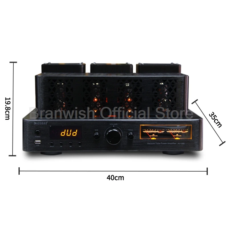 AMPLIFICADOR DE TUBO DE 200W + 200W, amplificador de Audio preescenario con amplificador Bluetooth 5,0, amplificadores de 0,5% THD, compatible con altavoz de 4/8Ω para etapas de cine en casa - imagen 2