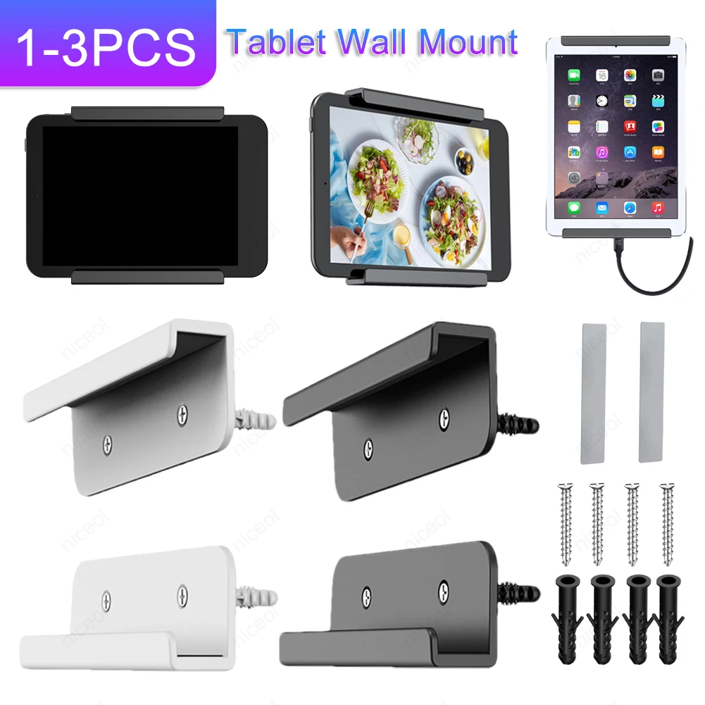 Soporte Universal montado en la pared para tableta, fijación con adhesivo o tornillo para IPad/iPhone 15 14/Samsung/Xiaomi/Lenovo, 2 unidades - imagen 2