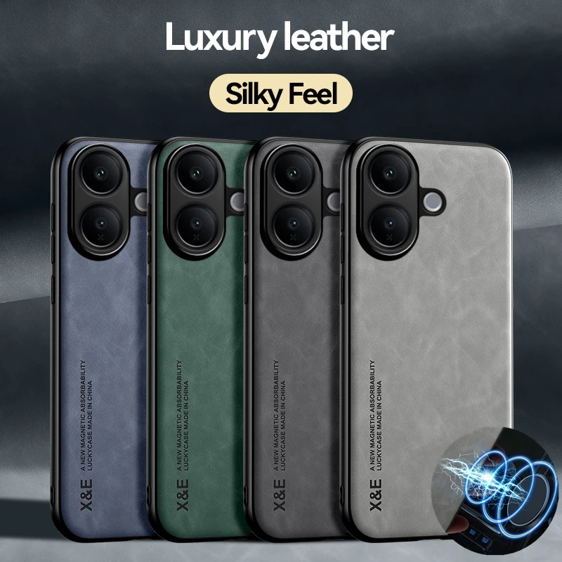 Funda magnética a prueba de golpes con sensación de piel para Vivo V60 Lite 5G V60, Funda protectora trasera, Funda