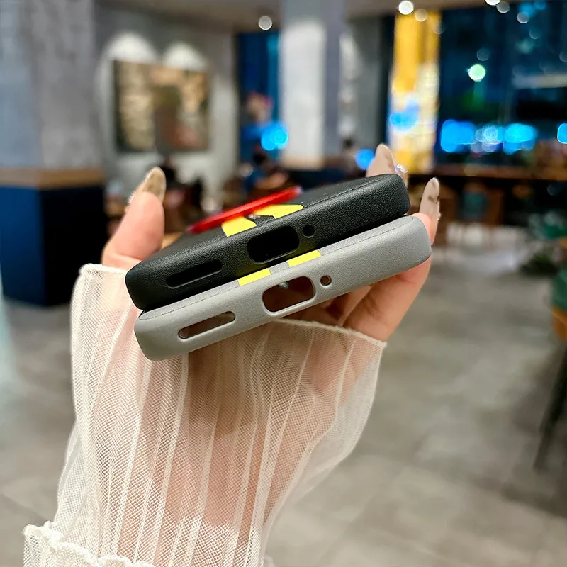 Para Honor Magic 7, 7 Pro, 7 RSR funda ELVEV pista amarilla sensación de piel PU funda dura para teléfono de PC - imagen 4