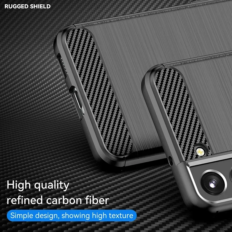 Funda de TPU con textura de fibra de carbono para Samsung Galaxy S25 S24 S23 Ultra S22 Plus S21 FE S20 S10 Funda protectora a prueba de golpes - imagen 3
