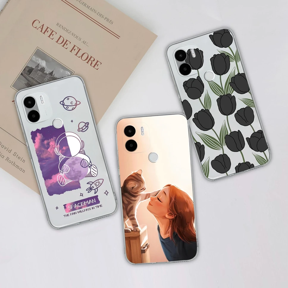 Fundas transparentes para Xiaomi Poco C50 C51, cubierta protectora de silicona suave con diseño de mariposa para teléfono móvil Xiaomi PocoC50 C 51 - imagen 4