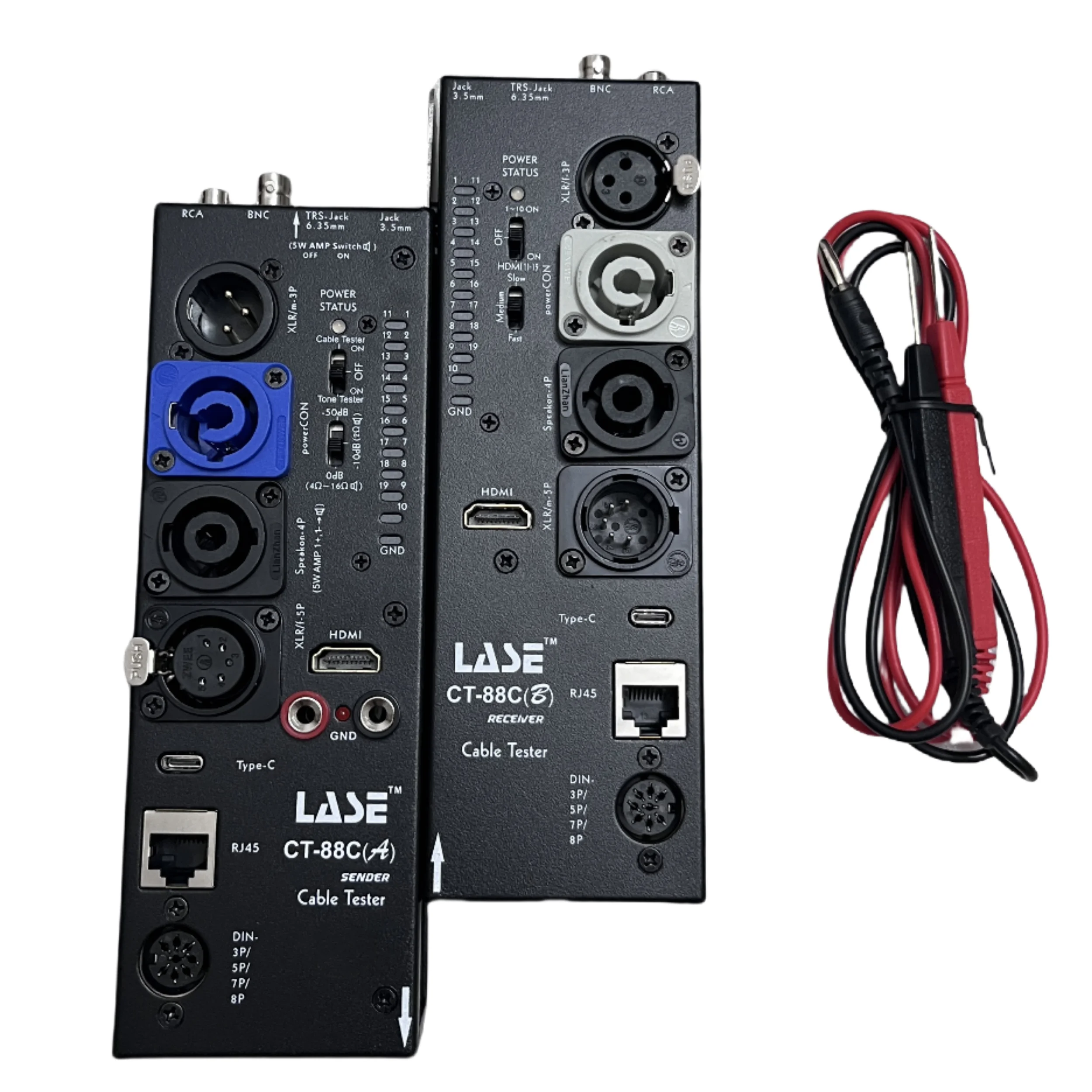 LASE CT-88C Probador de cables multifunción separado Medidor de línea Medidor de línea de señal Xlr Medidor de línea HD Medidor de línea lateral de audio automático - imagen 3
