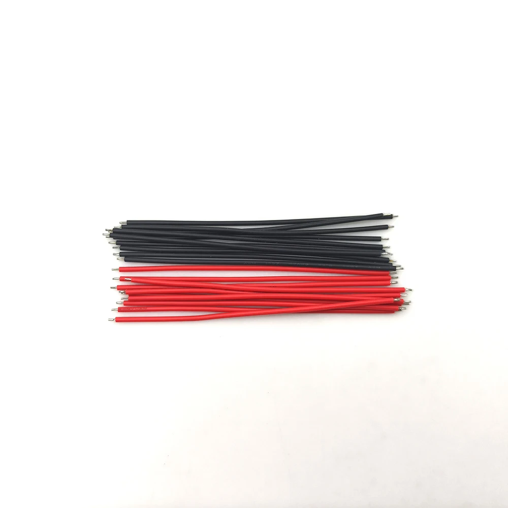 Cable de soldadura PCB de doble cabezal, 10/100 Uds., 10cm, 15cm, 20cm, 20AWG, Cable de puente volador, Conductor de estaño, negro y rojo - imagen 2