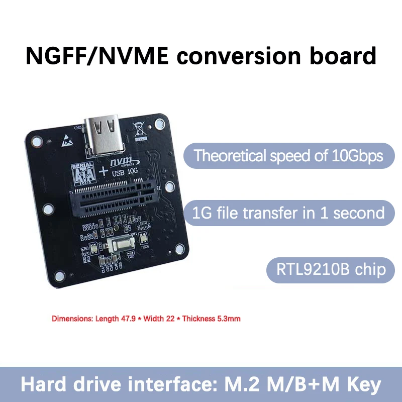 UTHAI U080 RTL9210B protocolo Dual M.2 NVMe/NGFF adaptador de caja de disco duro tipo C USB3.1 tarjeta adaptadora de 10Gbps - imagen 5