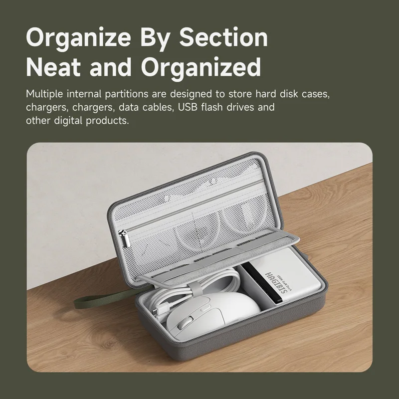 Hagibis-organizador electrónico de viaje, bolsa organizadora de cables, Estuche de transporte portátil para cargador de Cable, tarjeta SD, ratón, banco de energía - imagen 2