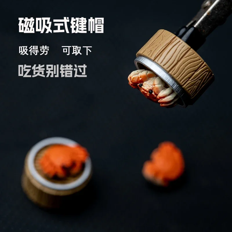 Teclado mecánico de cangrejo 3D, absorción magnética translúcida, bollos de comida/albóndigas, teclas ESC de descompresión para oficina - imagen 4