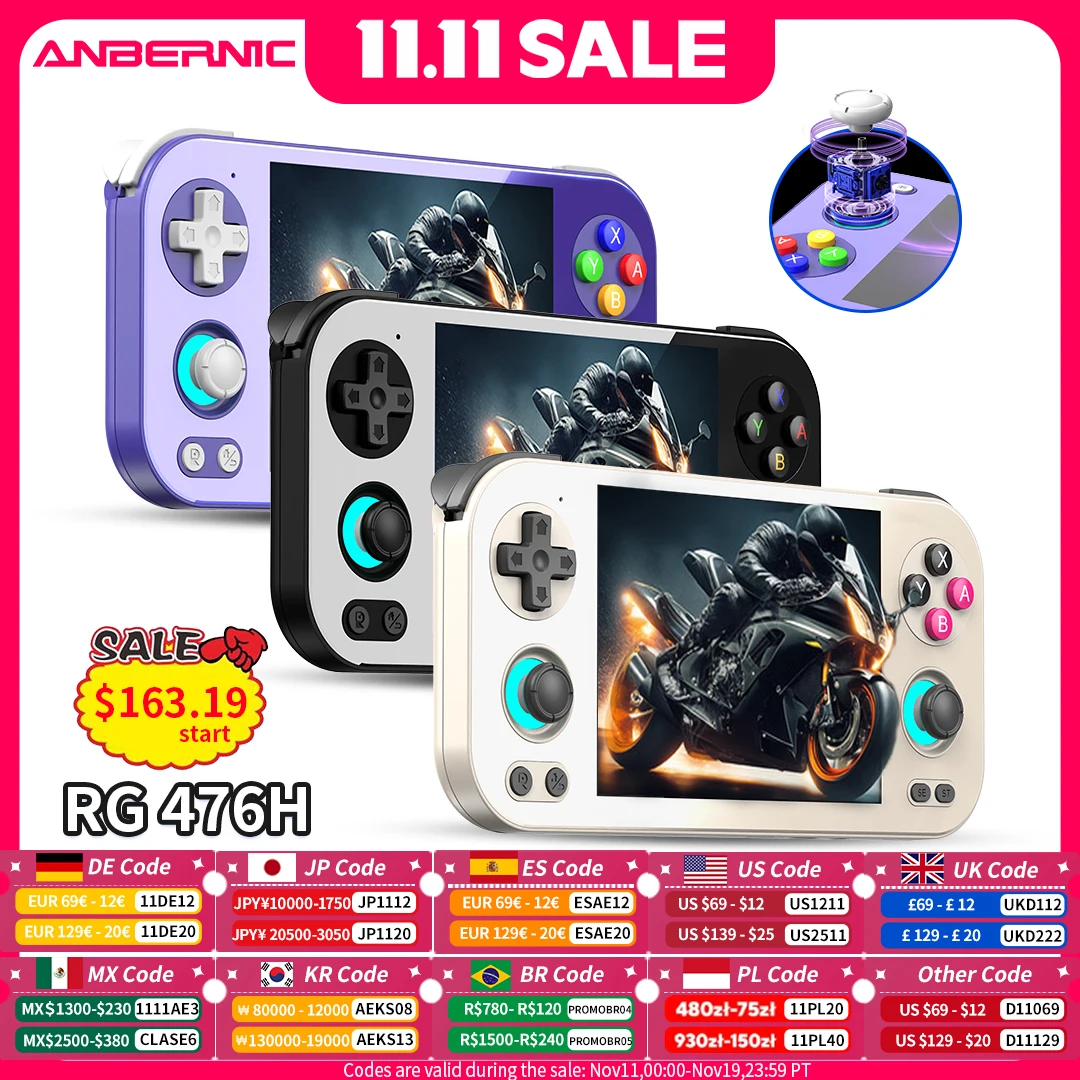 ANBERNIC RG 476H consola de juegos portátil Android 4,7 "HD multitáctil pantalla completa disparadores Hall Wifi reproductor de videojuegos Retro RG476H - imagen 2