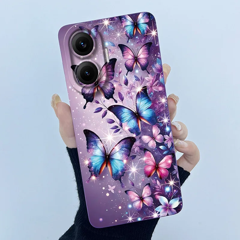 Para Xiaomi Poco F7 PocoF7 Funda Redmi Turbo 4 Pro Funda moda simplicidad pintura al óleo Floral Líquido silicona suave Funda de teléfono - imagen 5