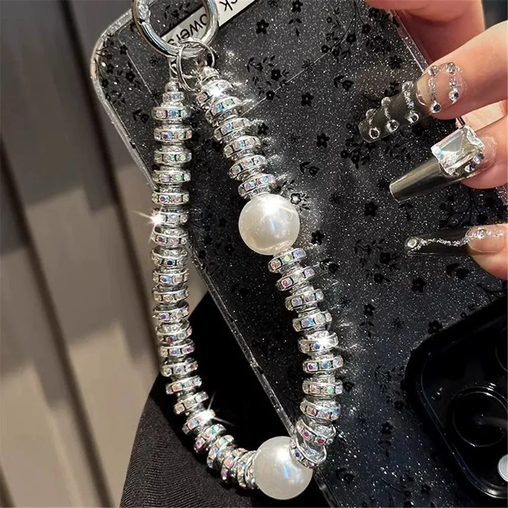 Cordón para teléfono móvil de gama alta con cadena corta con cuentas de moda de lujo de diamante adecuado para iPhone para Samsung para Xiaomi para OPPO - imagen 3