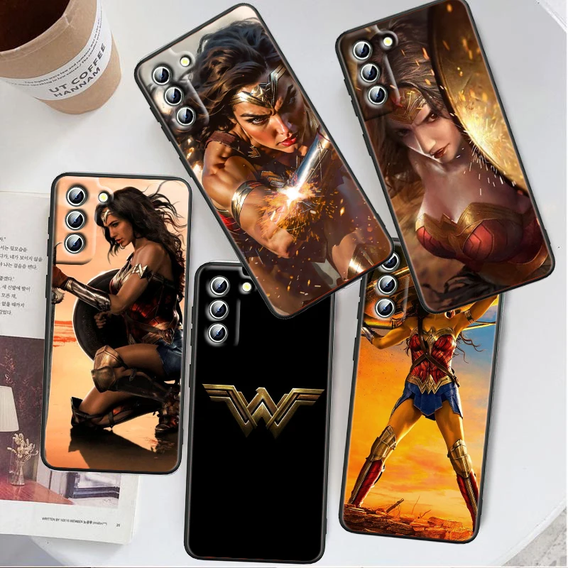 Art W-Wonders W-Womans Cool para Samsung Galaxy S24 S23 S22 S21 S20 FE S10 S10E Plus Ultra Pro Lite 5G funda de teléfono negra de TPU