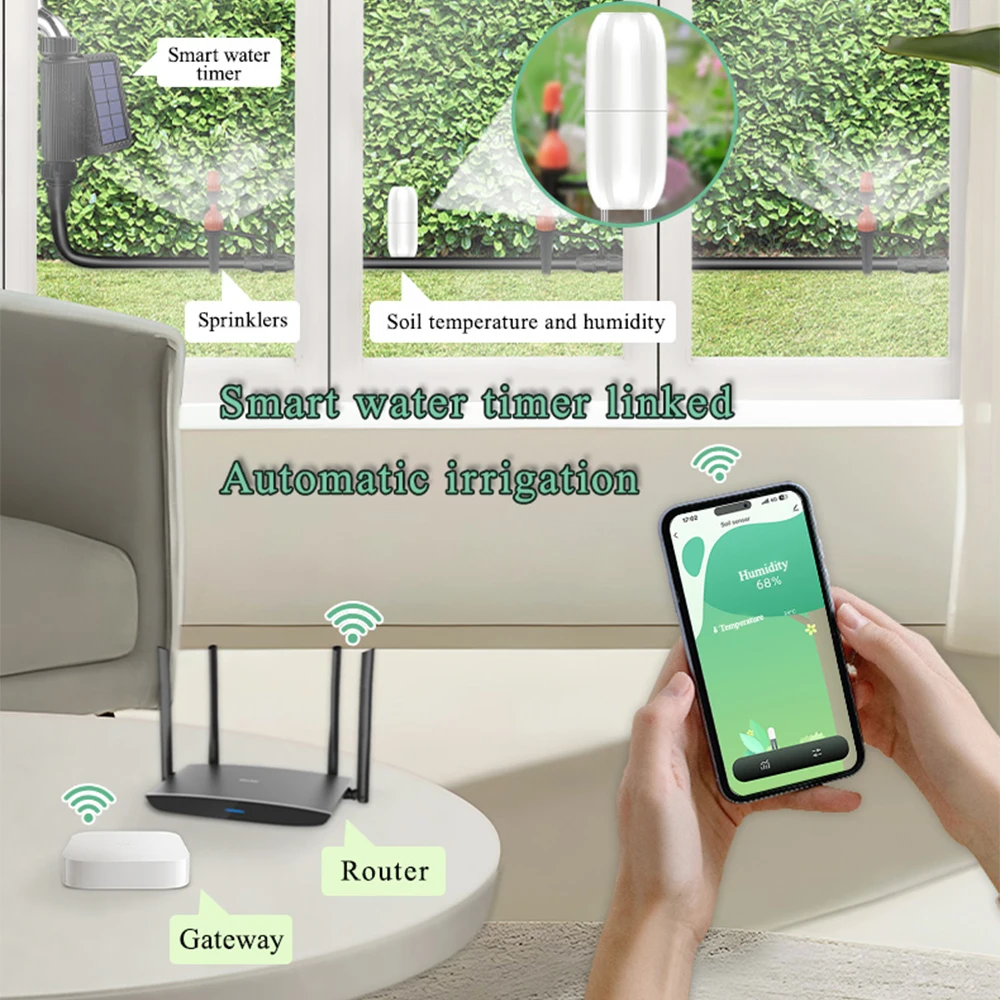 Probador inteligente de temperatura y humedad del suelo inalámbrico Tuya Zigbee, aplicación para teléfono móvil en tiempo Real para plantar tierras de cultivo y jardín - imagen 4