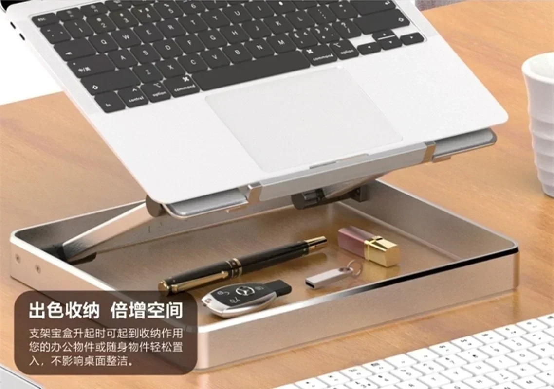 Soporte Universal antideslizante portátil para ordenador portátil, aleación de aluminio de 11 - 17 pulgadas, ángulo ajustable plegable, estante de refrigeración para oficina - imagen 4