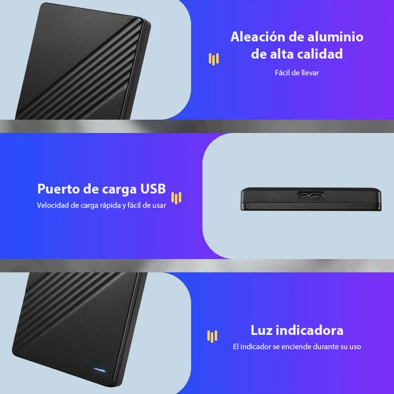 Disco duro externo portátil de 1TB/500GB/250GB USB 3.0 Unidad flash de alta velocidad para ordenador portátil MacBook PS4 PS5 - Almacenamiento de memoria HDD - imagen 2