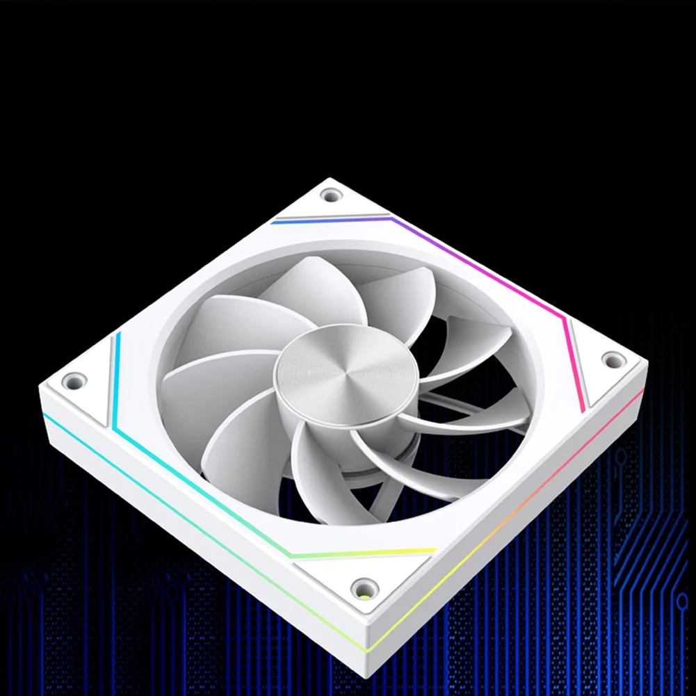 Ventiladores de carcasa RGB de 12cm con efecto de iluminación PWM, ventilador de computadora silencioso de 5V-3 pines, ventilador de chasis de computadora, velocidad de 1800RPM para caja de computadora PC - imagen 2