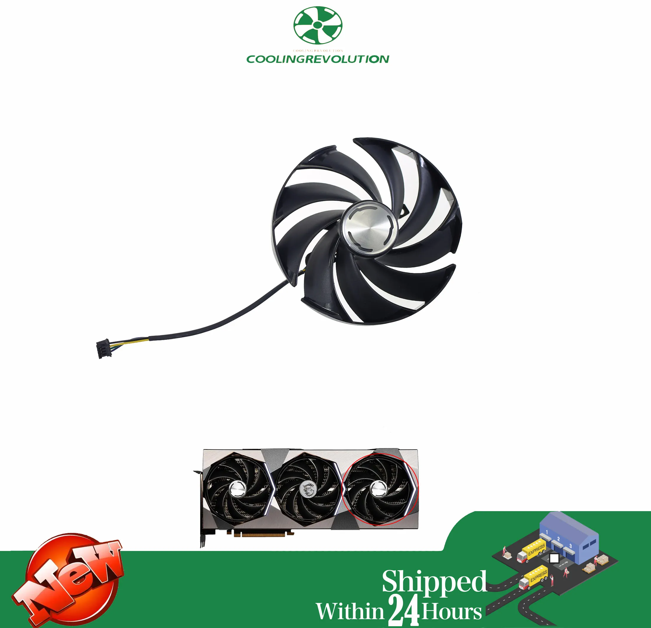 95MM PLD10020B12H DC12V 0.65A ventilador de tarjeta gráfica de 4 pines para MSI GeForce RTX4070 4070TI 4080 4080Ti 4090 4090Ti SUPRIM X - imagen 4