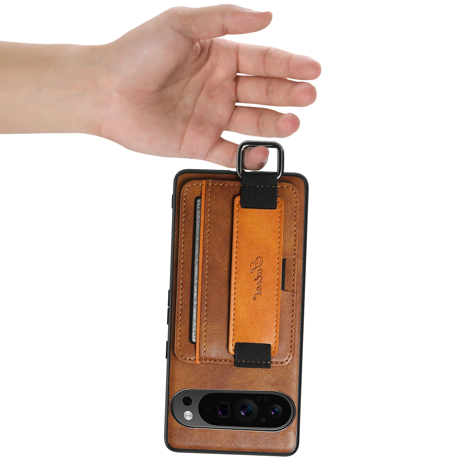 Funda tipo billetera para Google Pixel 10 Pro XL 10 Pro, funda de cuero PU con soporte, pulsera a prueba de golpes, correa, bolsillo para tarjetas, Fundas - imagen 5