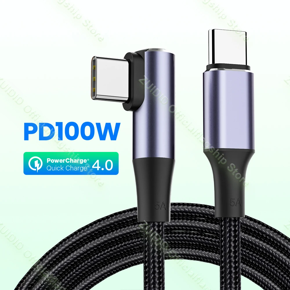 Cable USB‑C 100W PD 5A para Samsung Xiaomi MacBook Pro – Carga rápida