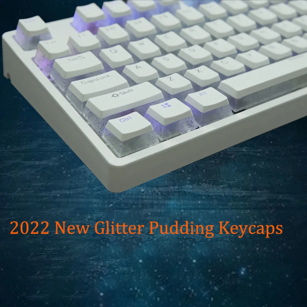 Teclas de pudín con purpurina de 108 teclas, perfil OEM, PBT, Teclado mecánico Cherry Mx switch, RGB, teclados retroiluminados para juegos - imagen 4