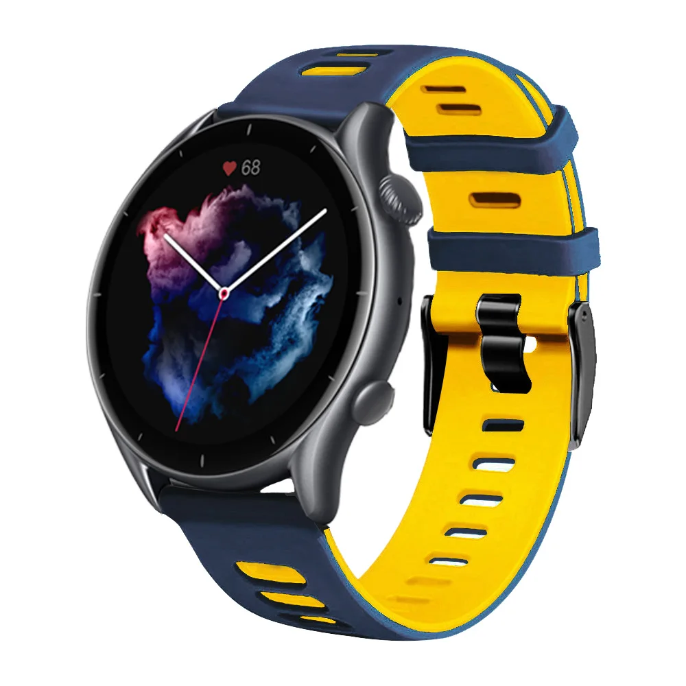 Correa de silicona para reloj Xiaomi Huami Amazfit GTR 47mm/2/2e/Stratos 3, pulsera de 22mm para Amazfit GTR 4 3pro - imagen 3