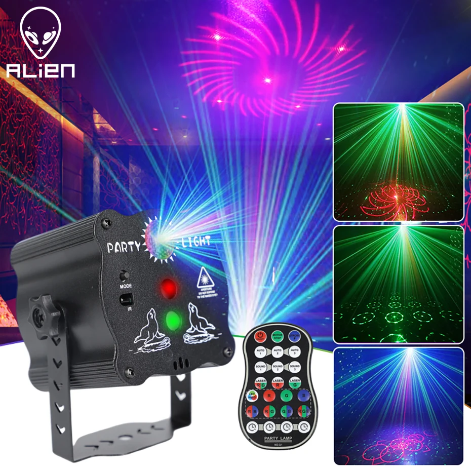 Máquina de Luces LED RGB con Activación por Sonido – Proyector Láser para Discoteca - imagen 2