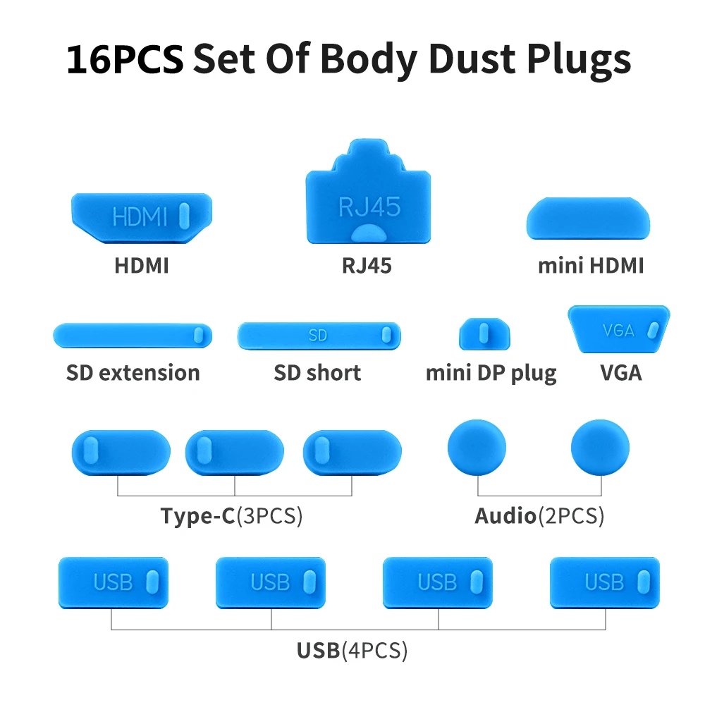 Tapón antipolvo para portátil, interfaz USB tipo C HDMI, cubierta protectora contra el polvo, tapón a prueba de polvo para accesorios de ordenador portátil, juego de tapas antipolvo - imagen 2